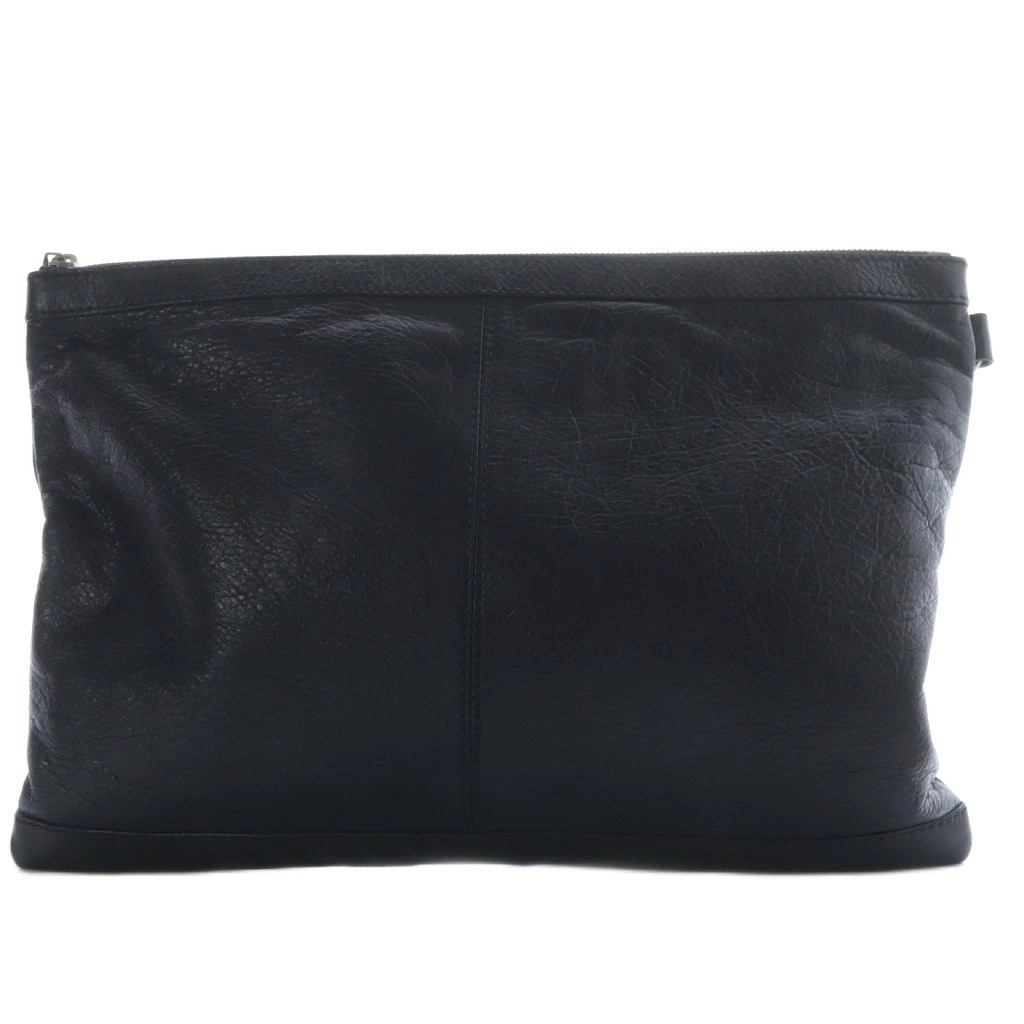 Balenciaga Clip Clutch Bag Shoulder Leather Black